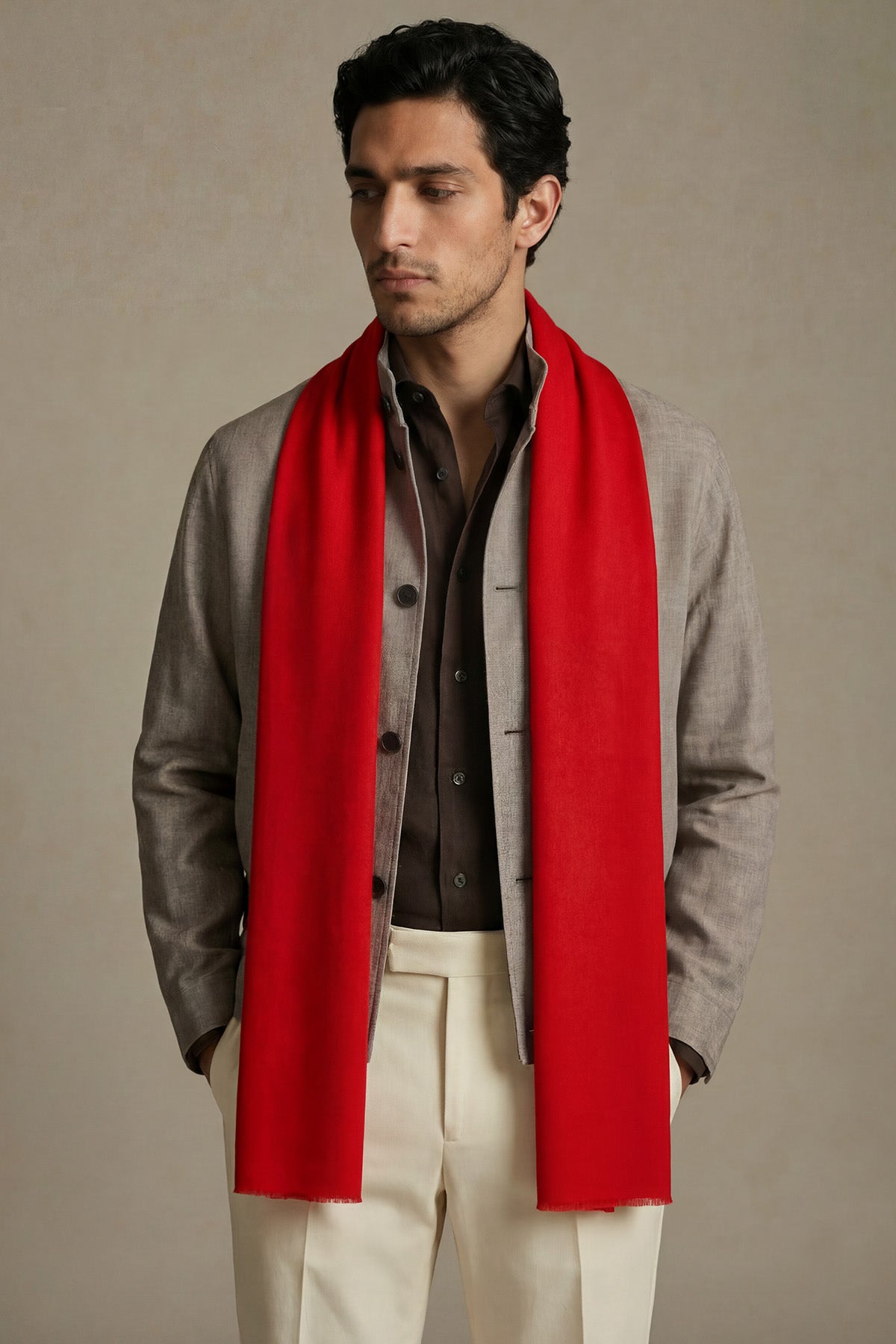 Handwoven Cashmere Souffle | Vivid-Red