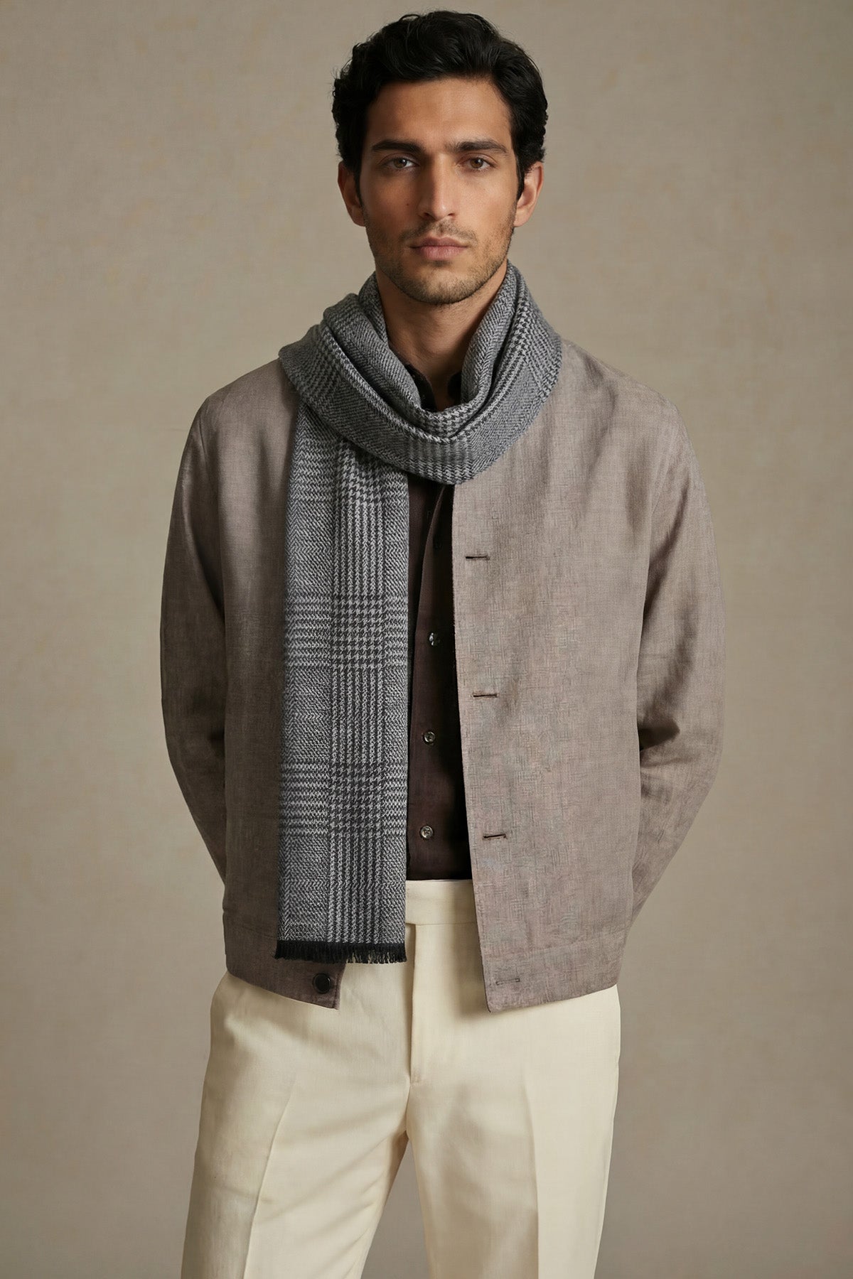 Pashmina Muffler Herringbone | Charcoal