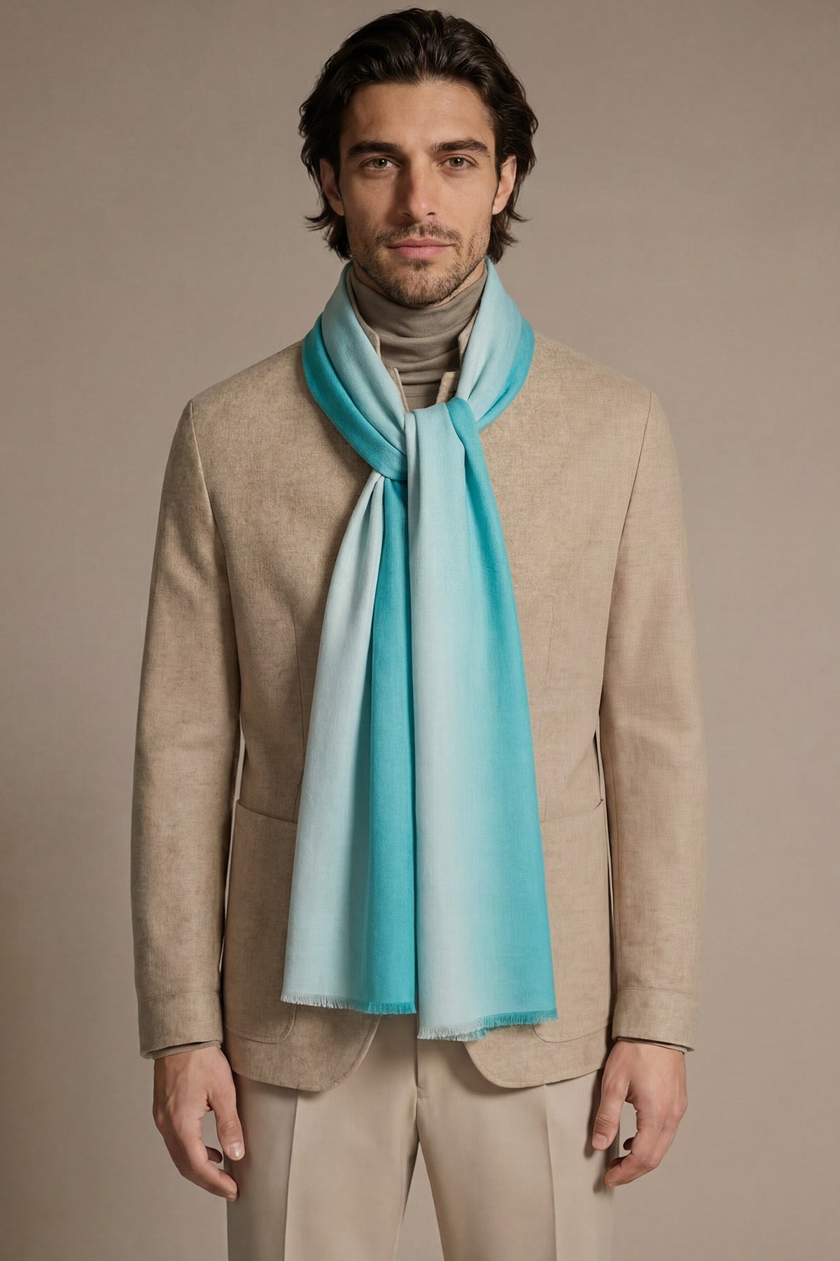 Handwoven Cashmere Ombre | Turquoise-Teal