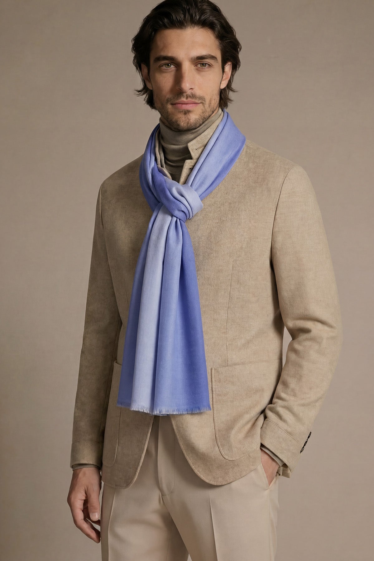 Handwoven Cashmere Ombre | Cornflower-Periwinkle