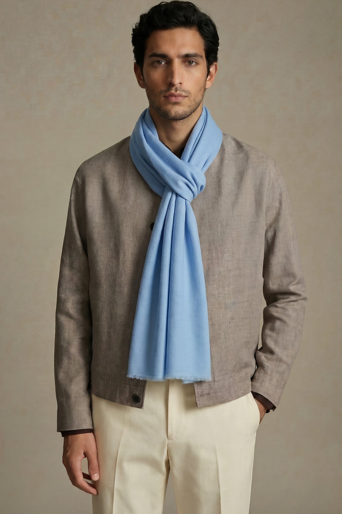 Handwoven Cashmere Souffle | Cool-Blue
