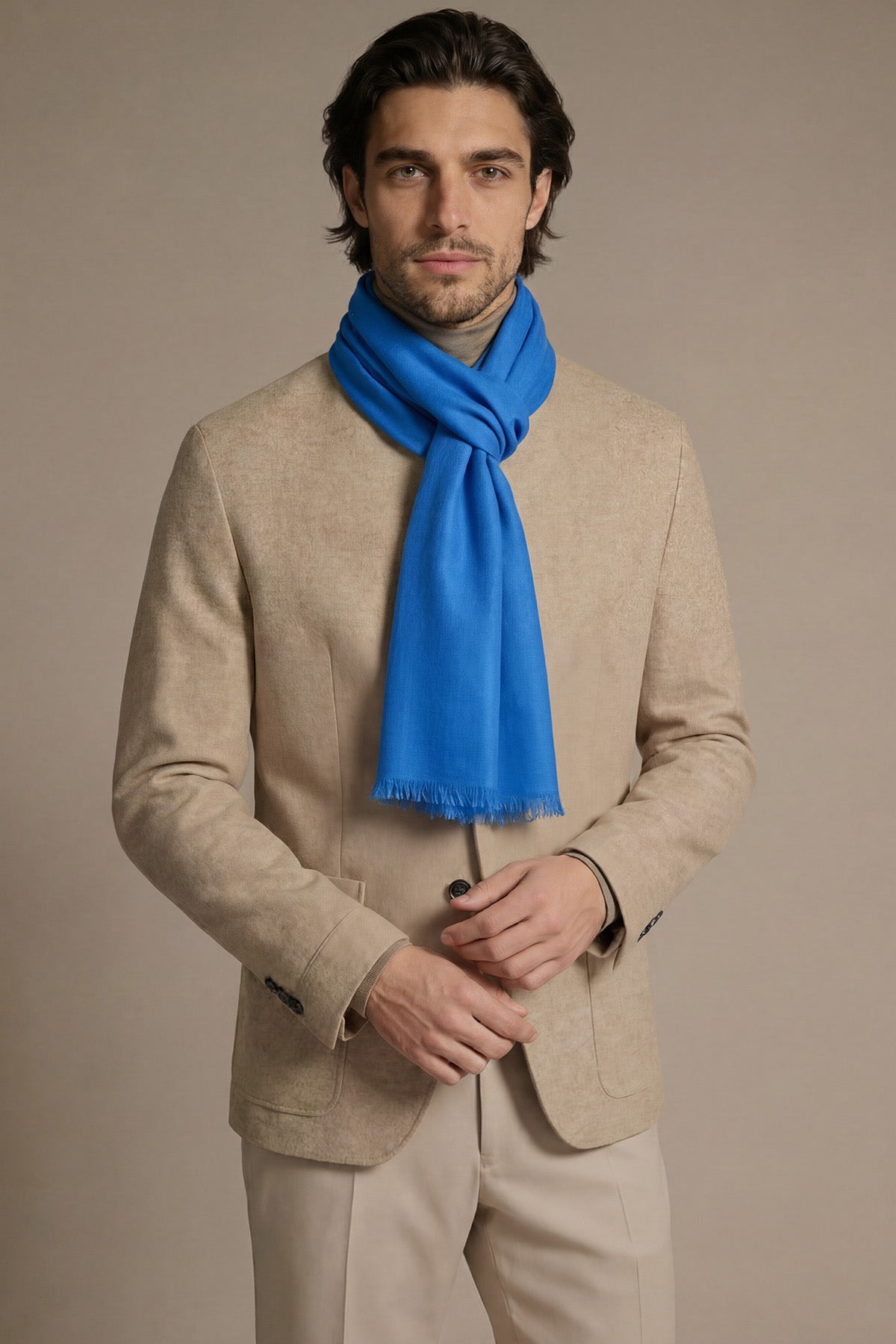 Handwoven Cashmere Muffler | Cerulean