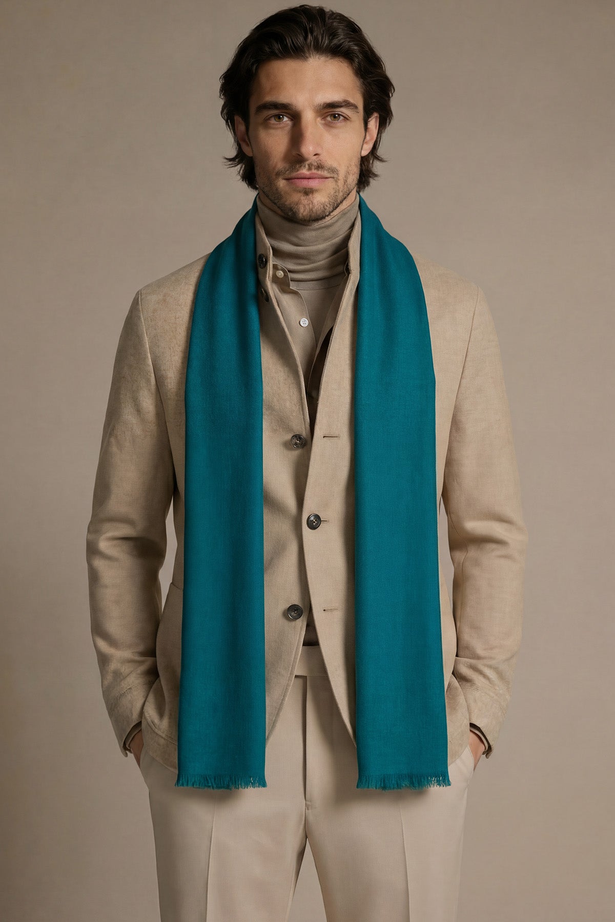 Handwoven Cashmere Muffler | Teal
