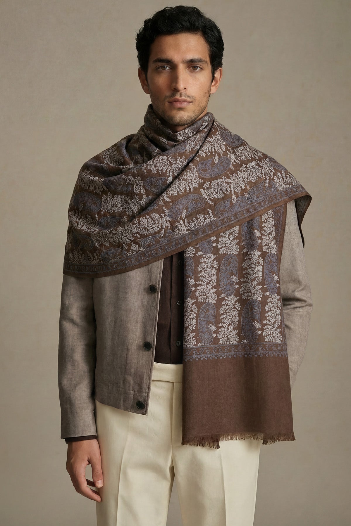 Pashmina Tapestry Paisley Array | Chocolate