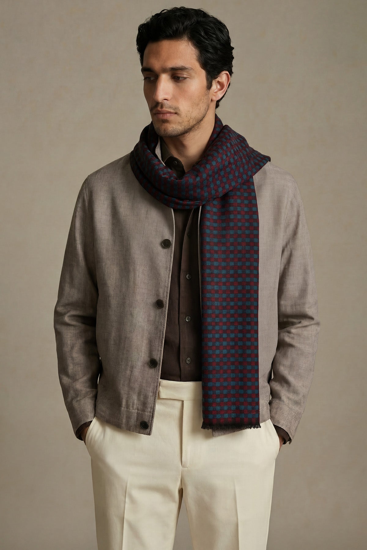 Cashmere Highlands Checkerboard | Crimson-Burgundy