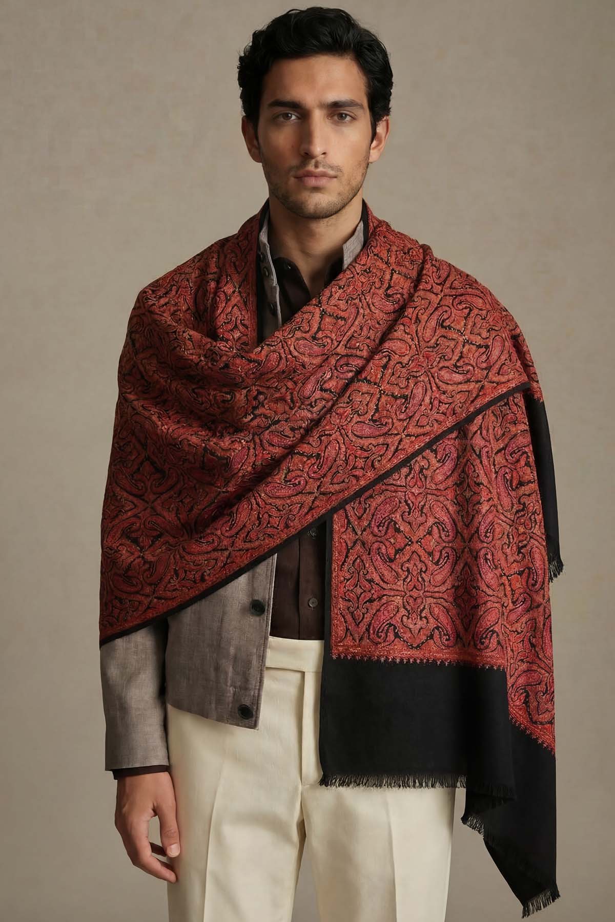 Cashmere Pasiley Lattice | Maroon