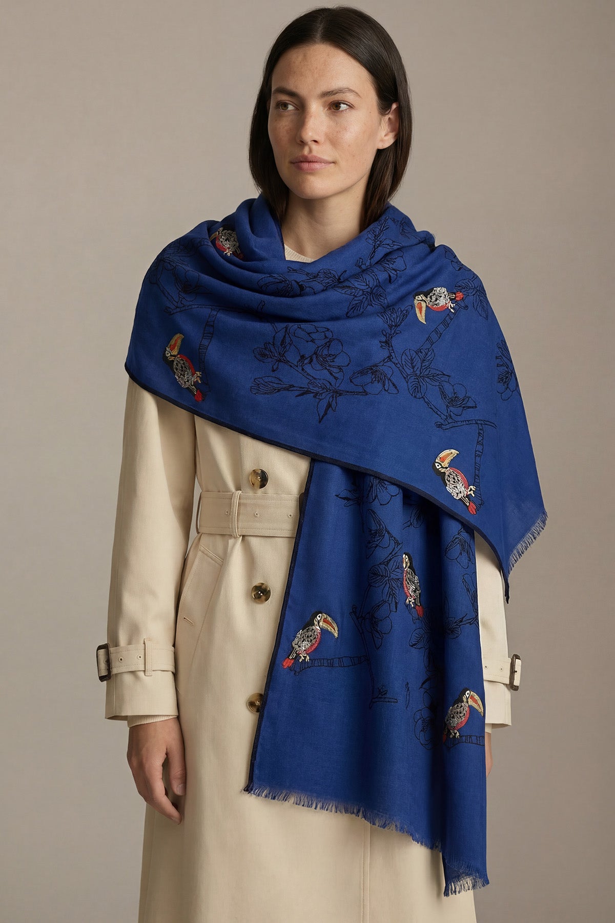Pashmina Embroidery - Canopy | Cobalt